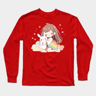 rainbow , girl Long Sleeve T-Shirt